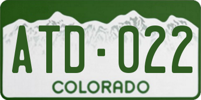 CO license plate ATD022