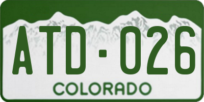 CO license plate ATD026