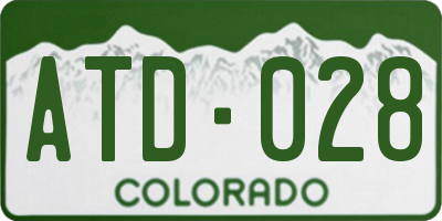 CO license plate ATD028