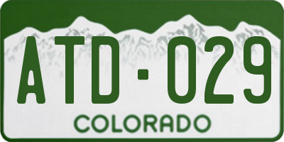 CO license plate ATD029