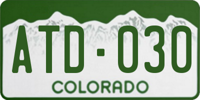 CO license plate ATD030