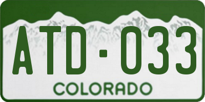 CO license plate ATD033