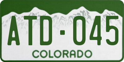 CO license plate ATD045