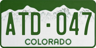 CO license plate ATD047