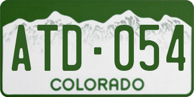CO license plate ATD054