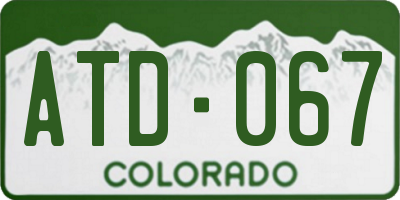 CO license plate ATD067
