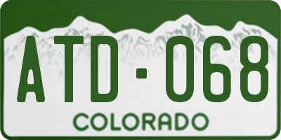 CO license plate ATD068