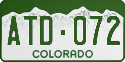 CO license plate ATD072