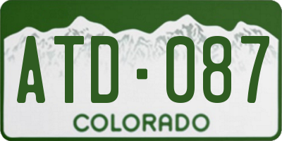 CO license plate ATD087