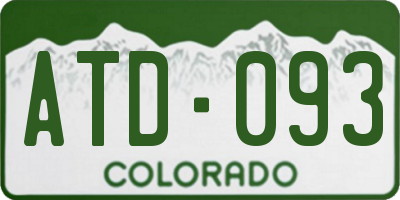 CO license plate ATD093