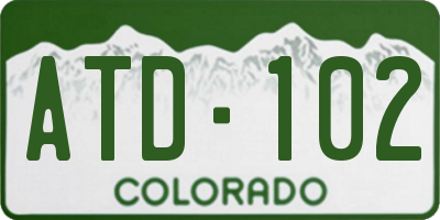 CO license plate ATD102