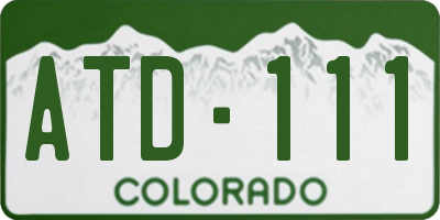 CO license plate ATD111