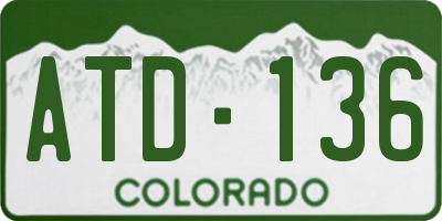 CO license plate ATD136