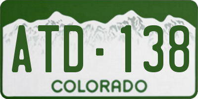 CO license plate ATD138
