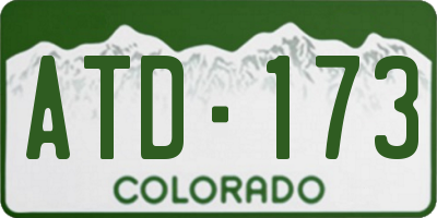 CO license plate ATD173