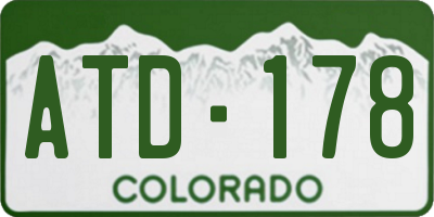 CO license plate ATD178