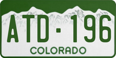 CO license plate ATD196