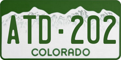 CO license plate ATD202