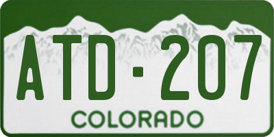 CO license plate ATD207
