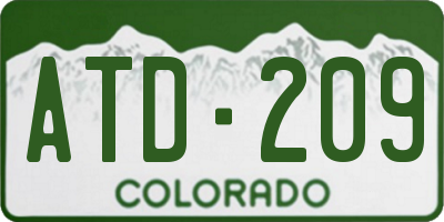CO license plate ATD209