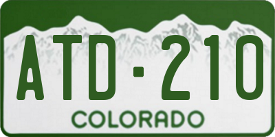 CO license plate ATD210