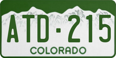 CO license plate ATD215