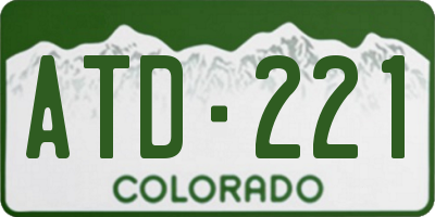 CO license plate ATD221