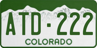 CO license plate ATD222