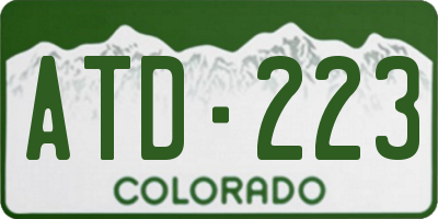 CO license plate ATD223