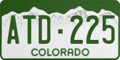 CO license plate ATD225