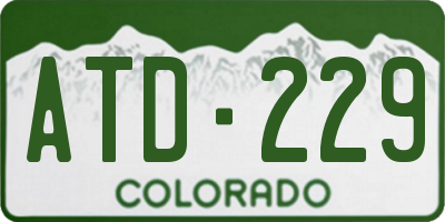 CO license plate ATD229