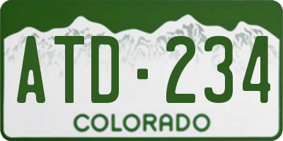 CO license plate ATD234