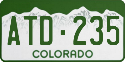CO license plate ATD235