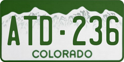 CO license plate ATD236