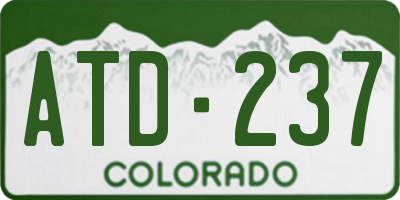 CO license plate ATD237