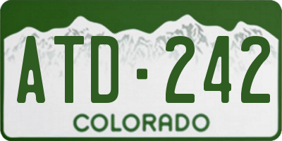 CO license plate ATD242