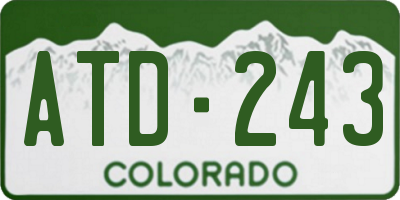 CO license plate ATD243