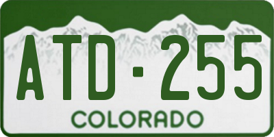 CO license plate ATD255