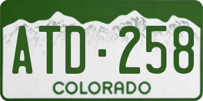 CO license plate ATD258