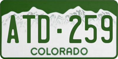 CO license plate ATD259