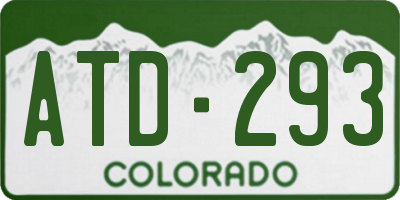 CO license plate ATD293