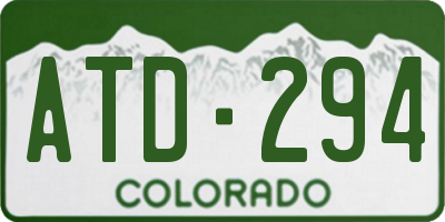 CO license plate ATD294