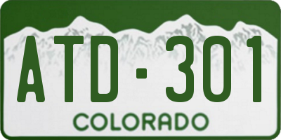 CO license plate ATD301