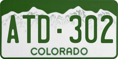 CO license plate ATD302