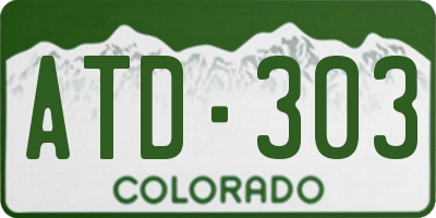 CO license plate ATD303