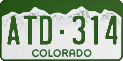 CO license plate ATD314