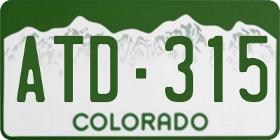 CO license plate ATD315