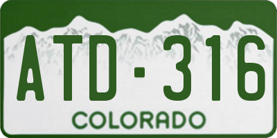 CO license plate ATD316