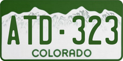 CO license plate ATD323