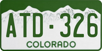 CO license plate ATD326
